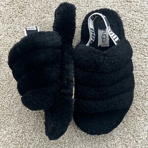 UGG Black Slingback Open Toed Slippers/House Shoes US Size 13
